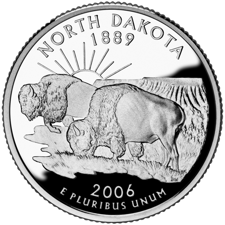 North Dakota state quarter reverse